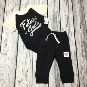 Gap Boys 6 12 18 24 Month Star Wars Future Jedi Black shirt pants outfit NWT